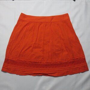 4/$14 LOFT womens SKIRT orange CAREER boho MINI summer LIGHTWEIGHT spring SIZE 8